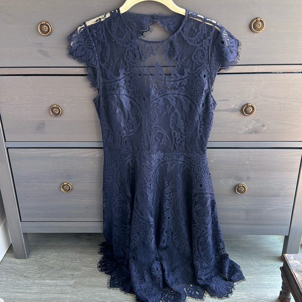 Navy blue lace dress